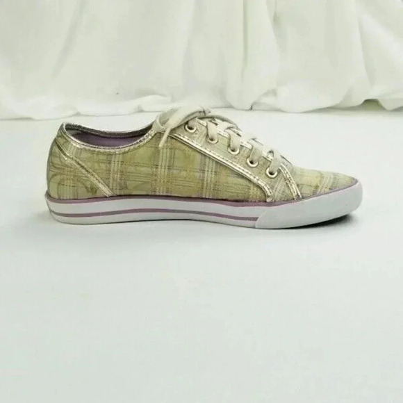 Coach 9B "Dee" Tan Plaid Lace Up "C" Logo & Heel Logo Women's Fashion Sneakers - Picture 9 of 12